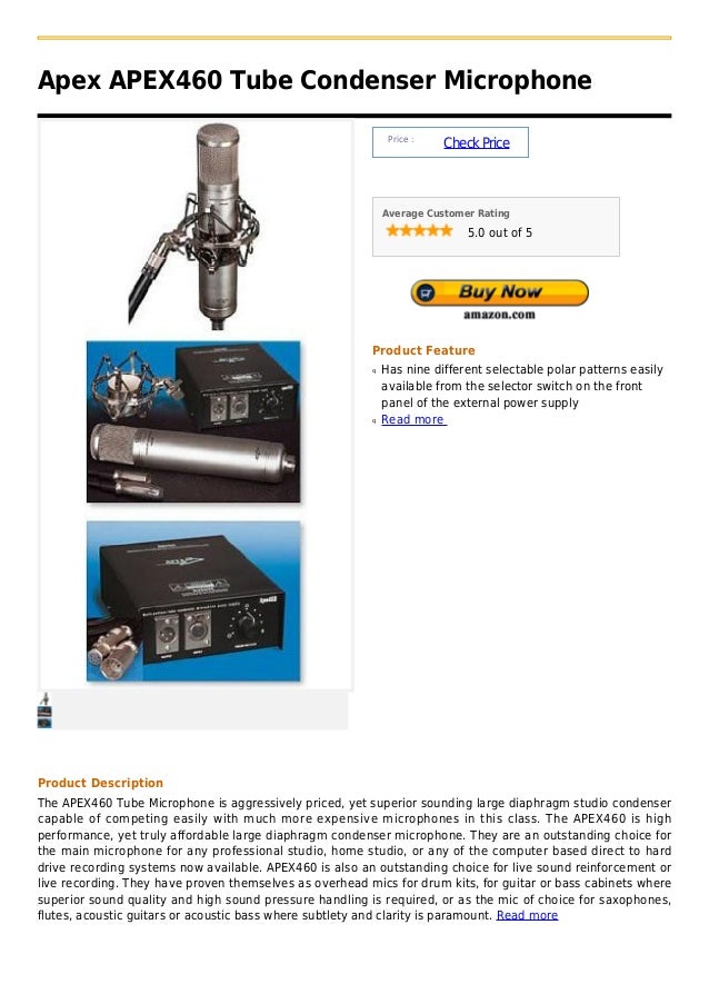 Apex apex460 tube condenser microphone