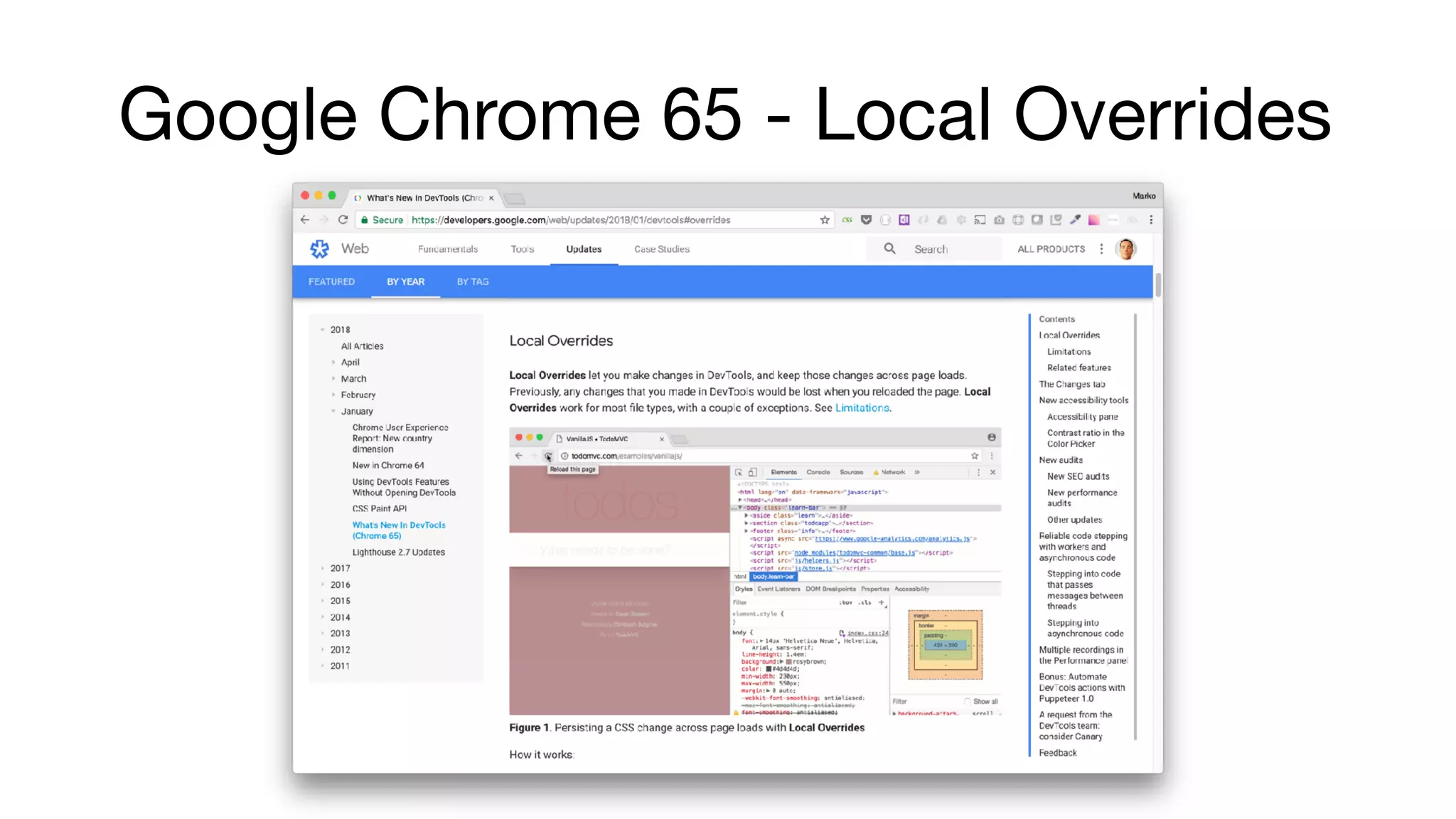 Google Chrome 65 - Local Overrides
 