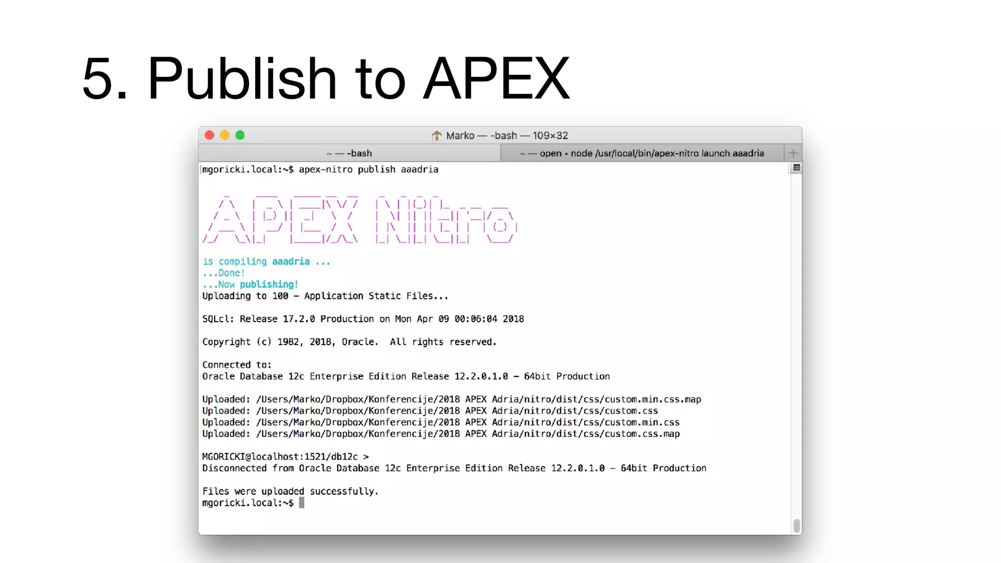 5. Publish to APEX
 