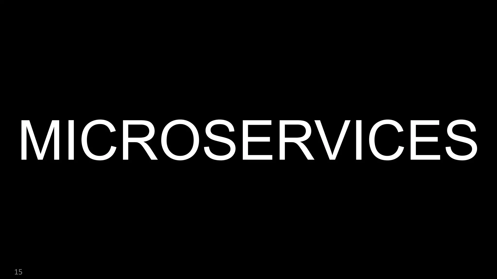 MICROSERVICES
15
 