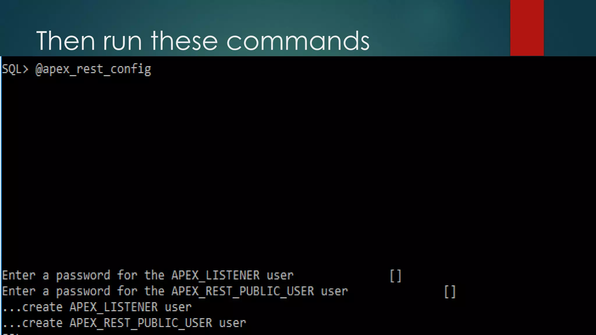Then run these commands 