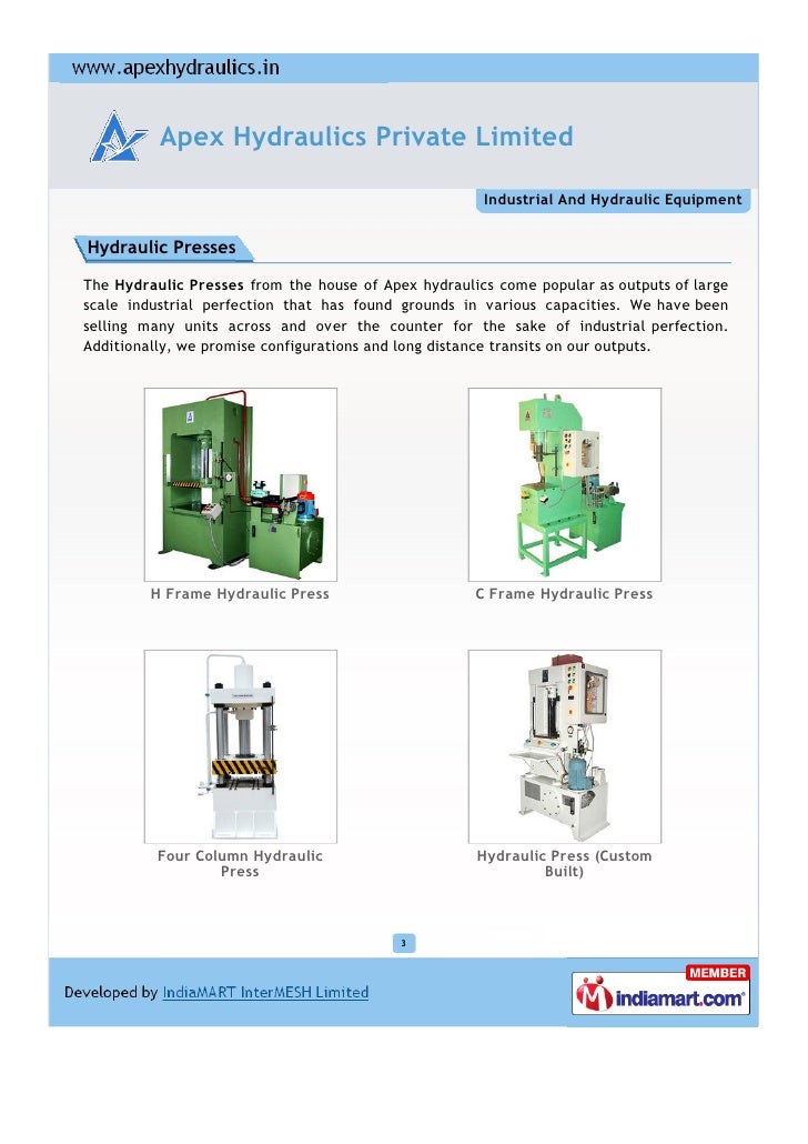 Apex Hydraulics Private Limited Chennai