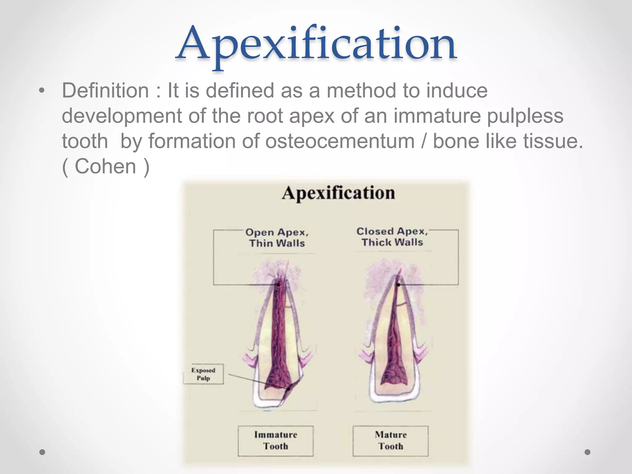 Apexogenesis & apexification in pediatric dentistry | PPTX