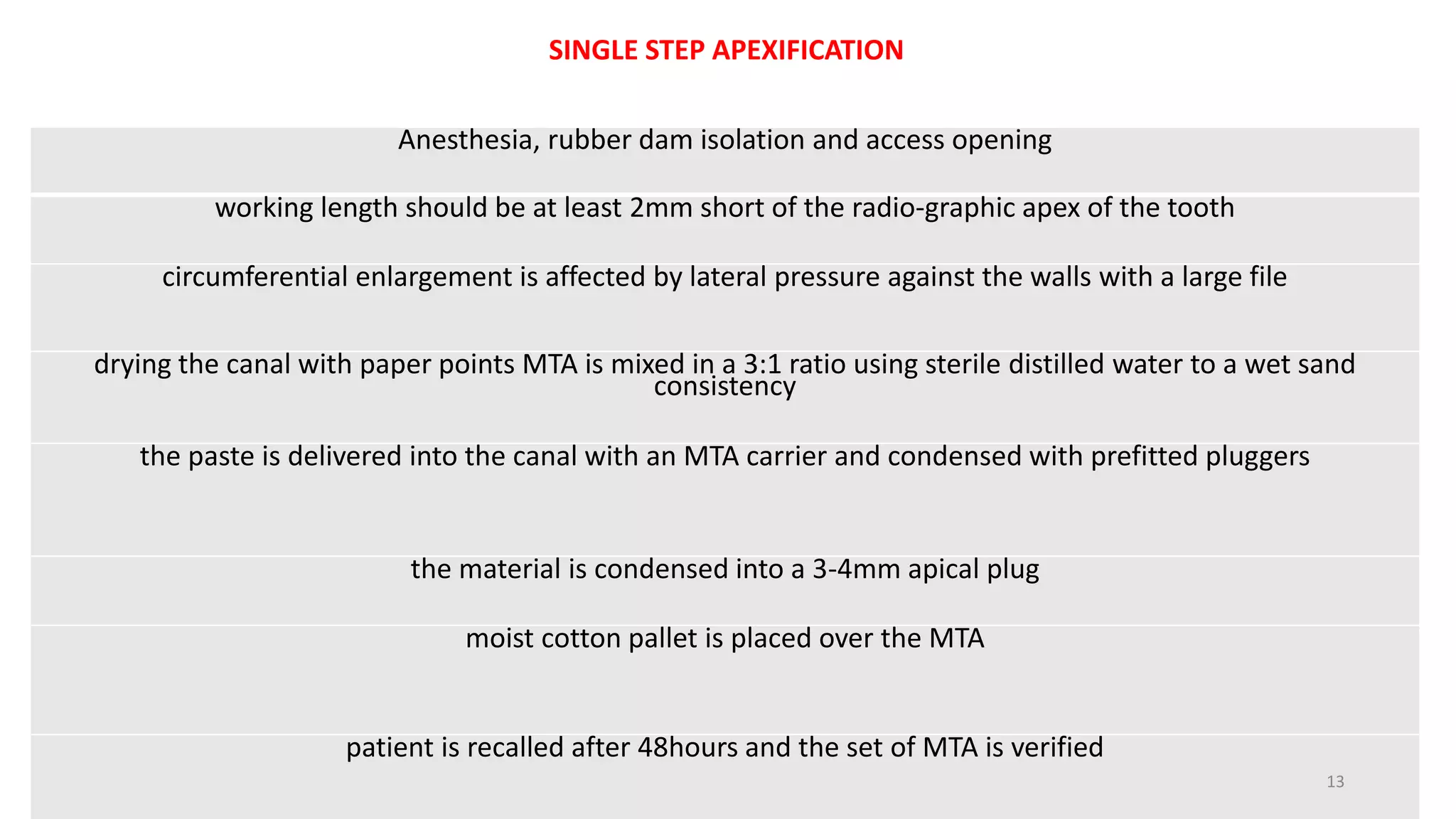 Apexogenesis apexification and revascularization | PPTX