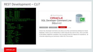 Copyright © 2014 Oracle and/or its affiliates. All rights reserved. |
REST Development – CLI?
 