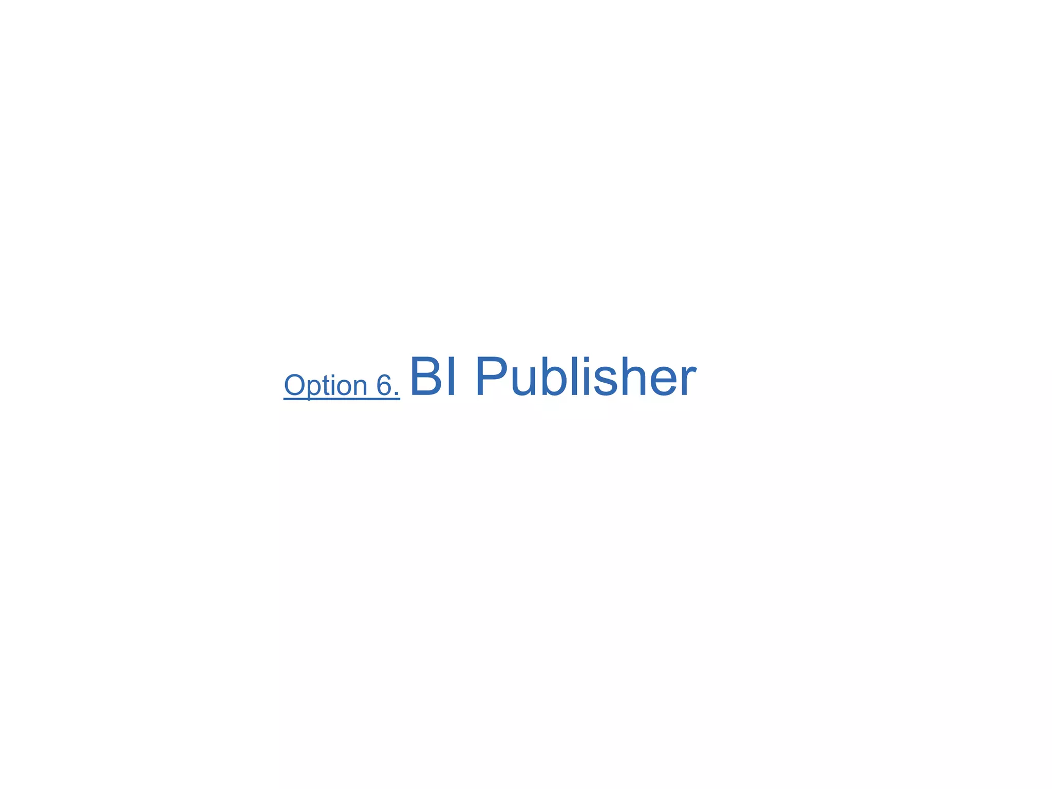 Option 6. BI Publisher
 