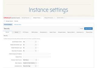 Instance settings
 