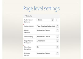Page level settings
 