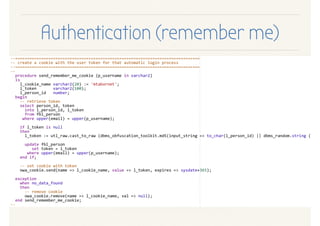 Authentication (remember me)
 