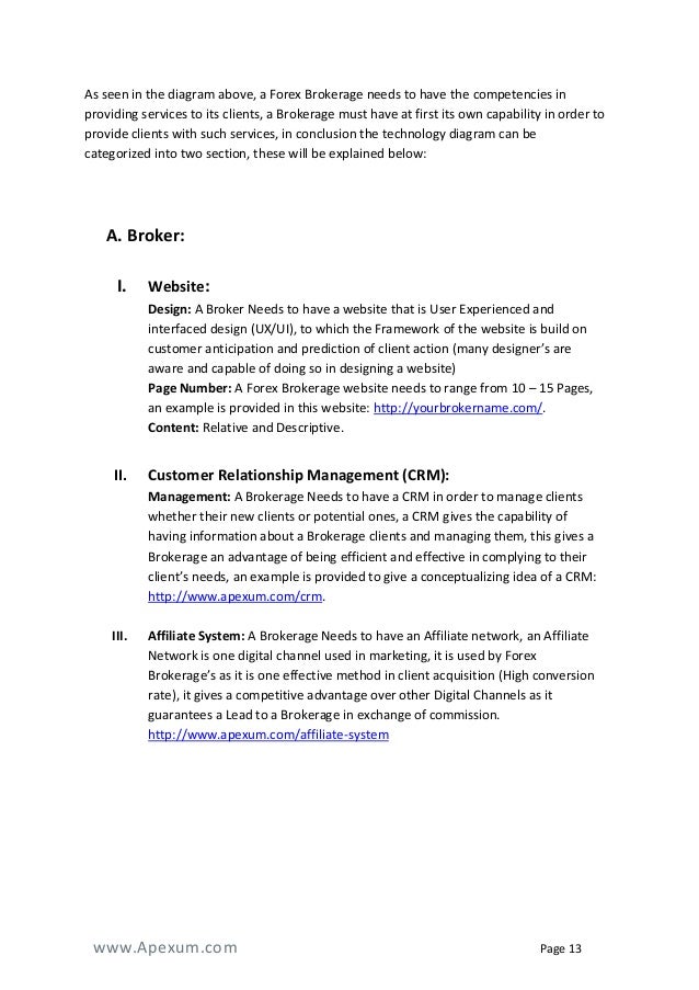 Forex brokerage business plan pdf