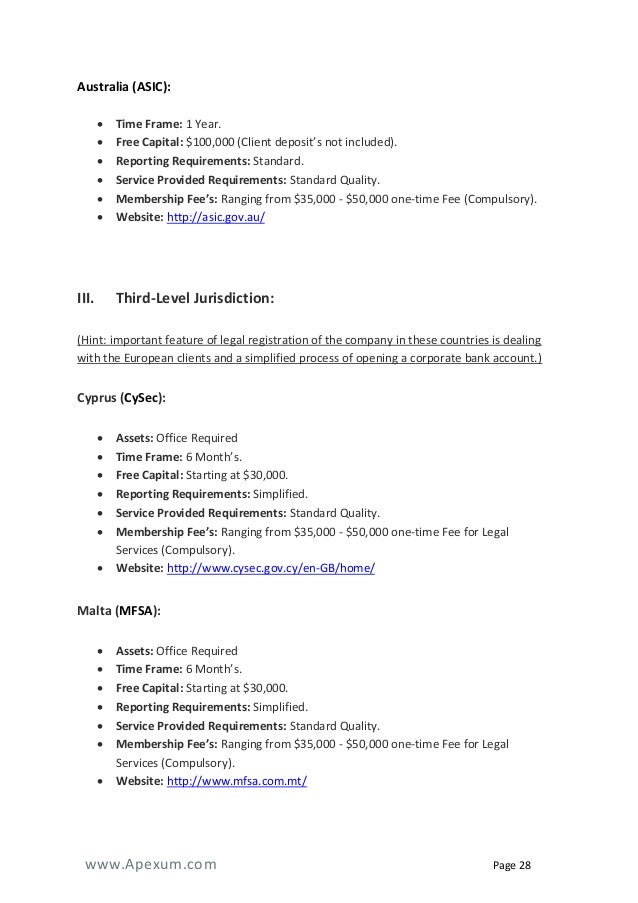 Business plan for forex company