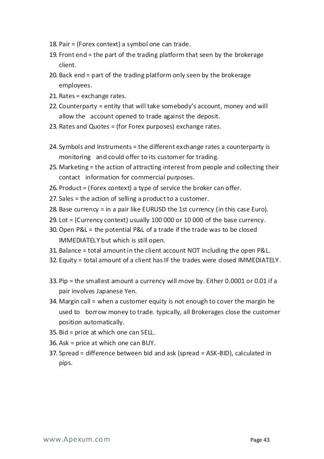 Counterparty risk in forex