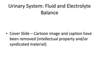 Urinary System: Fluid and Electrolyte Balance ,[object Object]