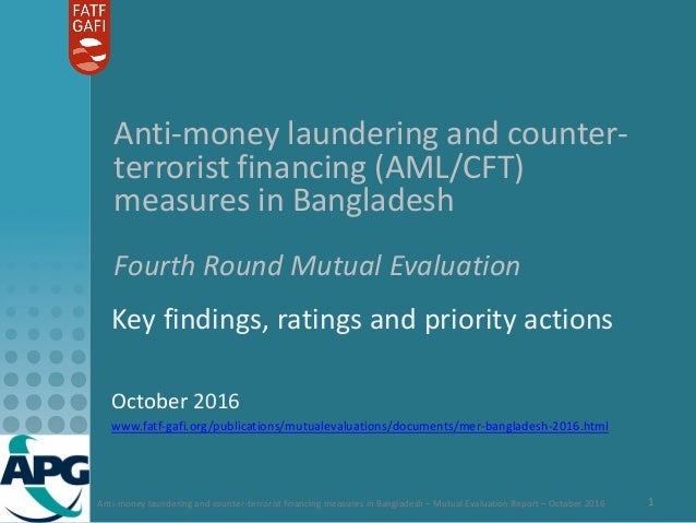 Apg Mutual Evaluation Of Bangladesh 2016