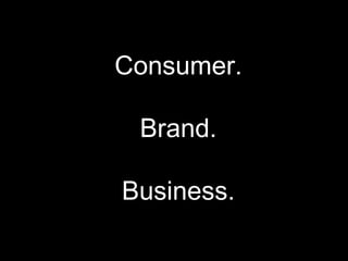 Consumer. Brand. Business. 