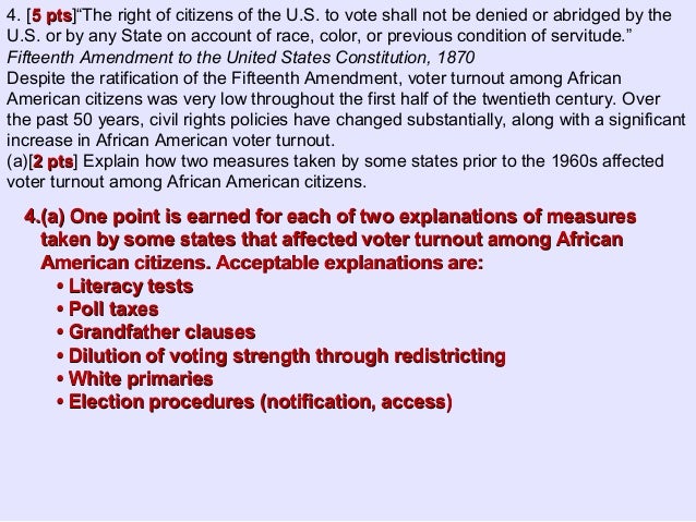 Ap government frq voter turnout