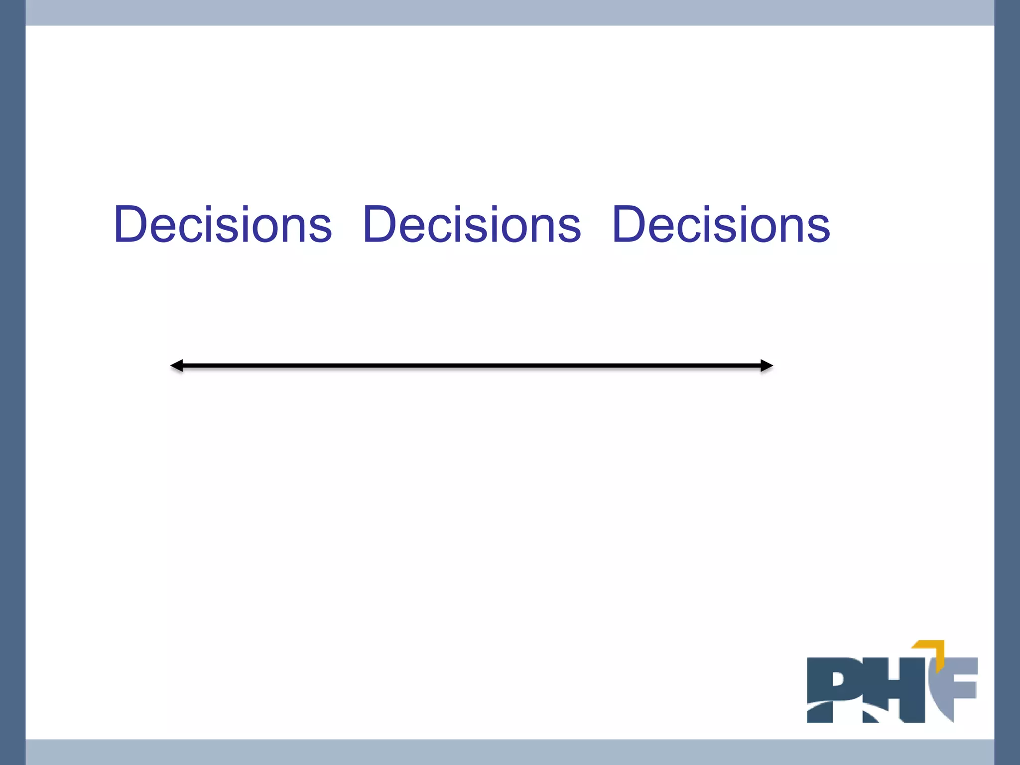 Decisions Decisions Decisions
 