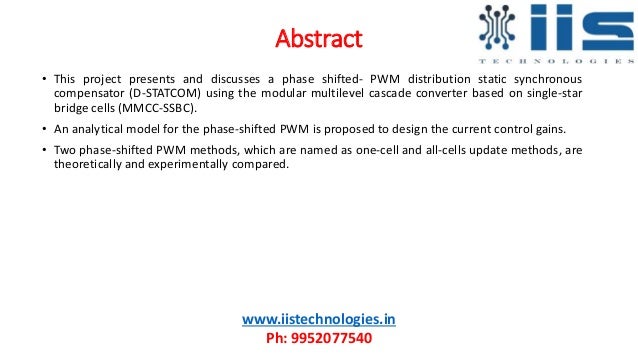 A phase shifted-pwm d-statcom using a modular multilevel ... d statcom block diagram 