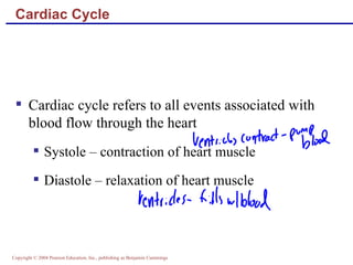 Cardiac Cycle Cardiac cycle refers to all events associated with blood flow through the heart Systole – contraction of heart muscle Diastole – relaxation of heart muscle 