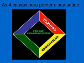 As 4 causas para perder a sua saúde:
 