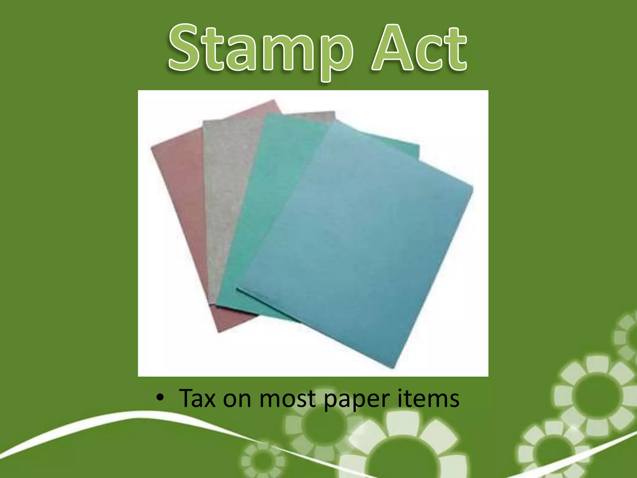 Stamp ActTax on most paper items