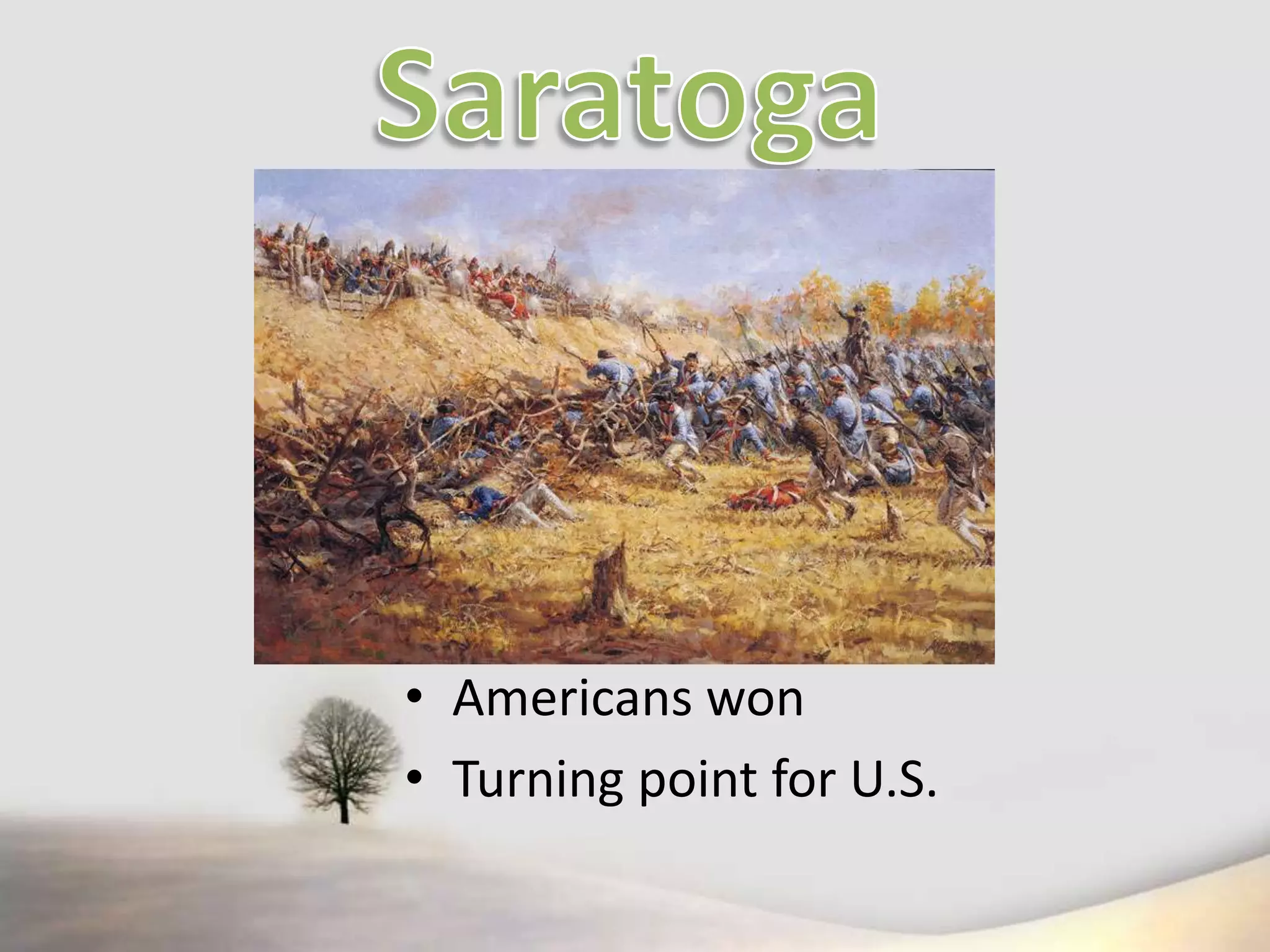 SaratogaAmericans wonTurning point for U.S.