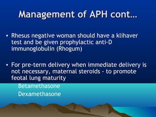 Ante partum haemorrhage | PPT