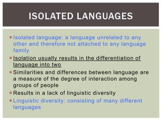 Isolate Language Example AP Hug Chapter 5: Key Issue 4 by Amela Pjetrovic | PPTX