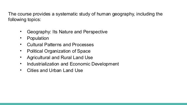 Ap human geography course description