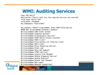 WMI: Auditing Services 
 
