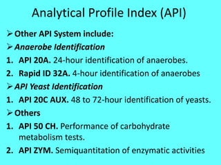 Analytical Profile Index (API) & Automated Machines | PPTX