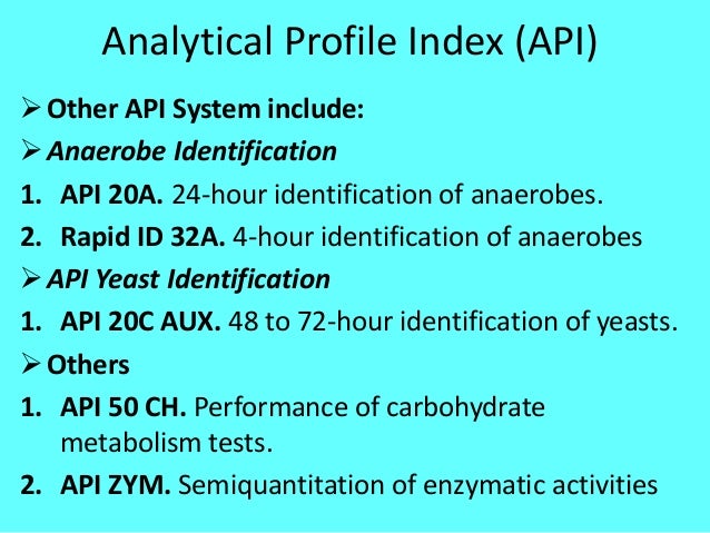 Analytical Profile Index (API) & Automated Machines