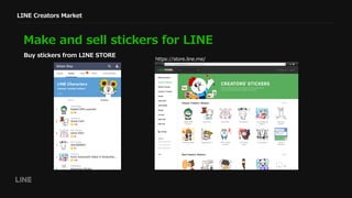 LINE Creators Market
Make and sell stickers for LINE
Buy stickers from LINE STORE
https://store.line.me/
 