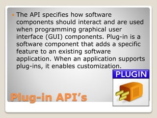 Common Web sites that use Plug-in API's | PPTX