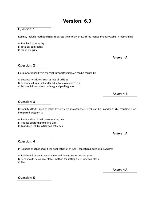 API-580 Testantworten