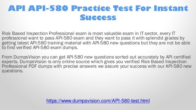 API-580 Prüfungsinformationen