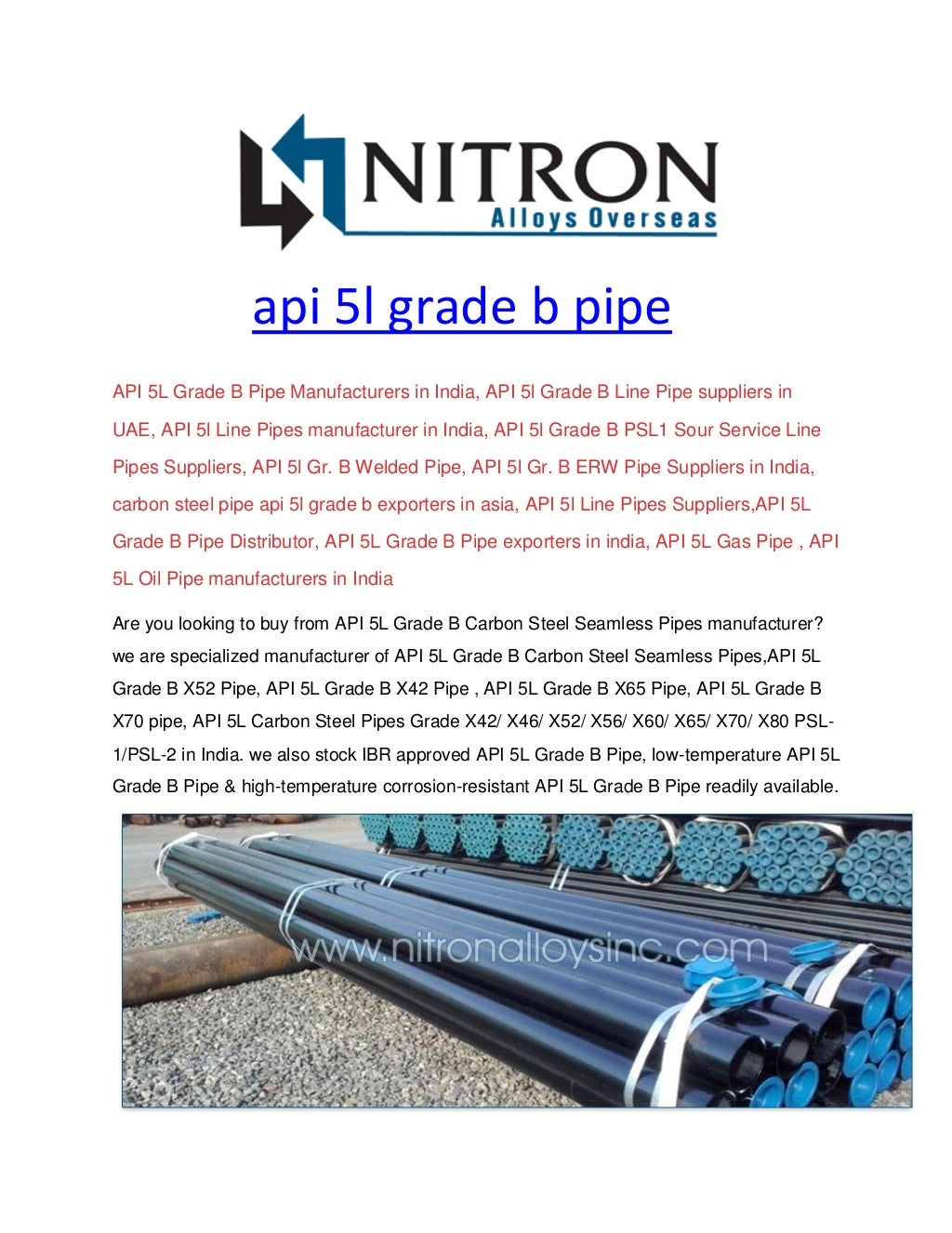 api 5l grade b pipe