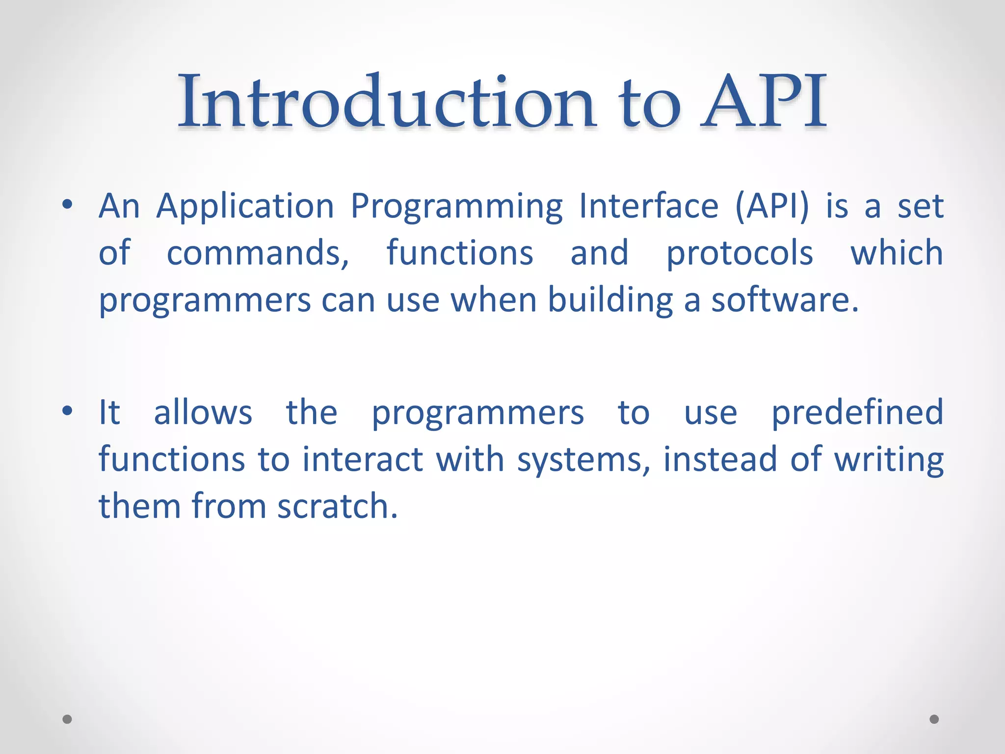 Api application programming interface | PPT | Free Download