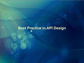 Best Practice in API Design
 