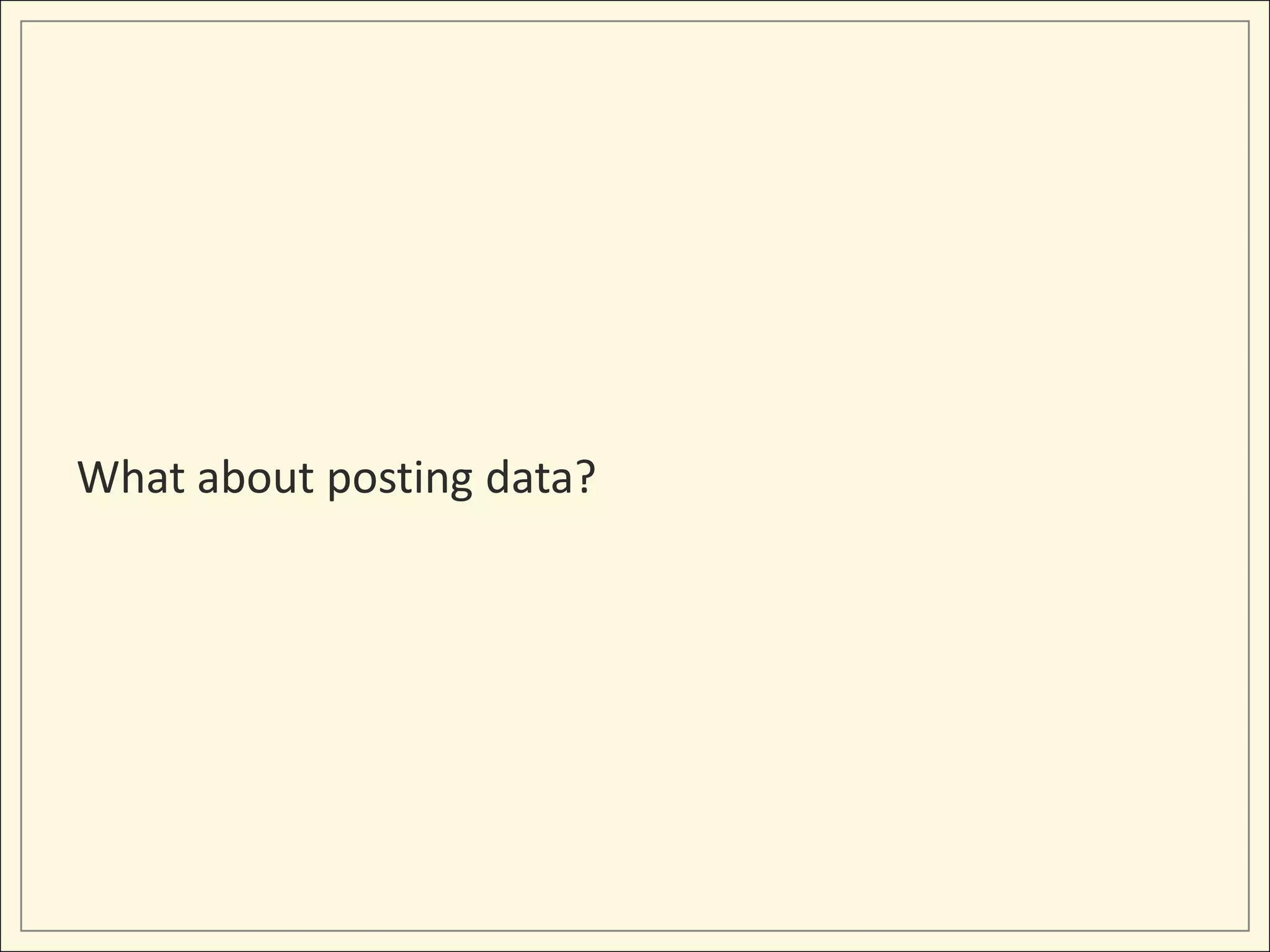What about posting data?
 