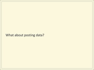 What about posting data?
 