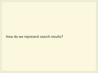How do we represent search results?
 