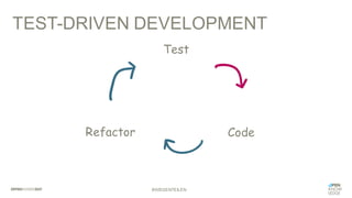 #WISSENTEILEN
TEST-DRIVEN DEVELOPMENT
Code
Refactor
Test
 