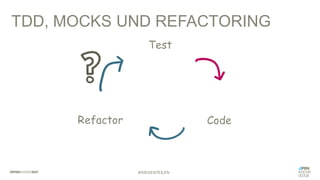 #WISSENTEILEN
TDD, MOCKS UND REFACTORING
Code
Refactor
Test
 