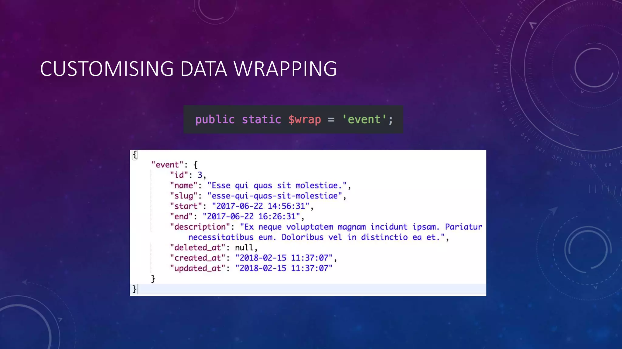 CUSTOMISING DATA WRAPPING
 