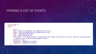 VIEWING A LIST OF EVENTS
 