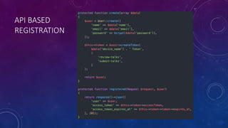 API BASED
REGISTRATION
 