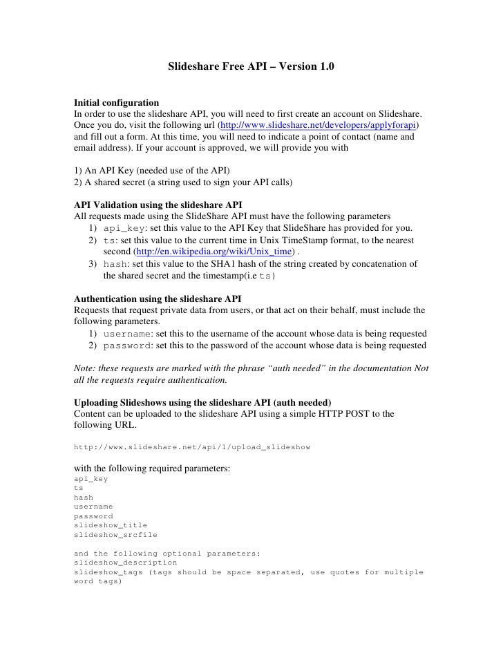 slideshare api