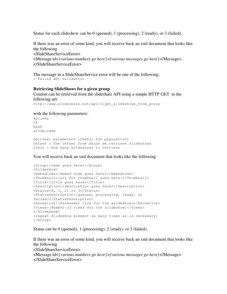 slideshare api