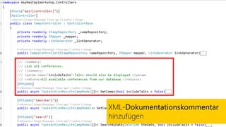 XML-Dokumentationskommentar
hinzufügen
 